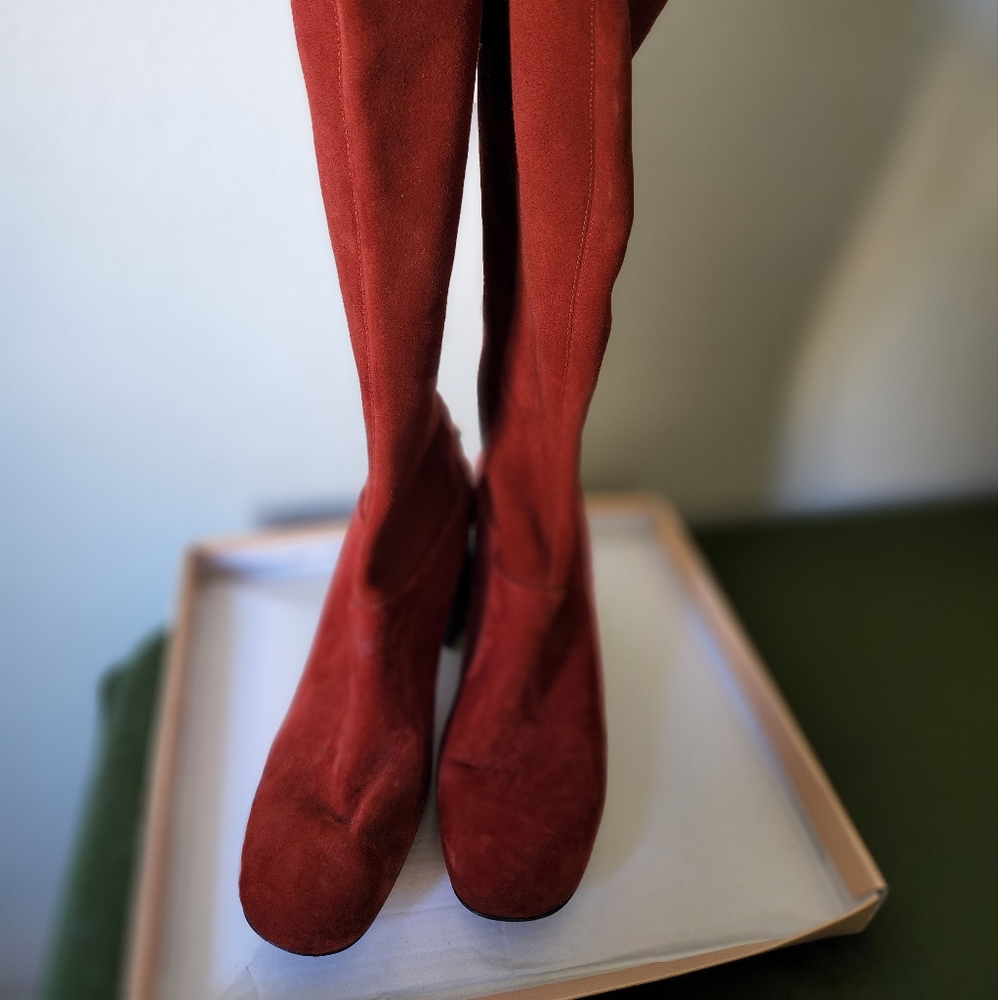 Tory Burch rust Suede heeled boots